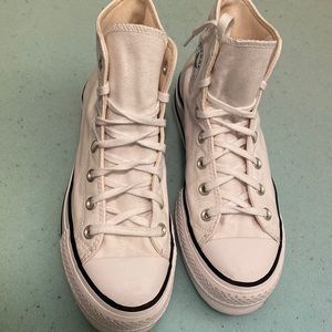 white high top platform converse